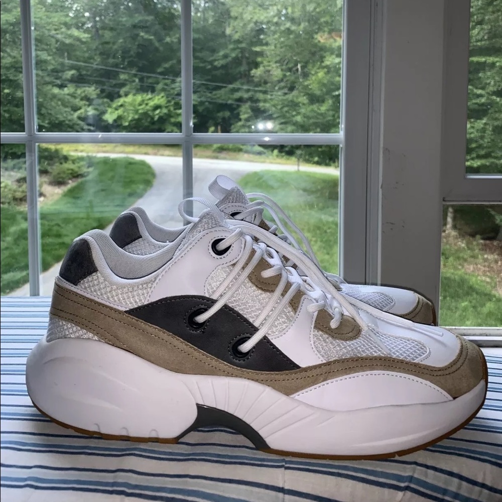 H&M White, Tan & Grey Chunky Dad Shoes / Sneakers
